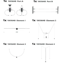 Pendelleuchten^Ingo Maurer YaYaHo Set A Lichtsystem mit 1 Spiegel