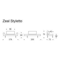 Schlafsofas^Innovation Living Zeal Styletto Schlafsofa Cord 200x72cm